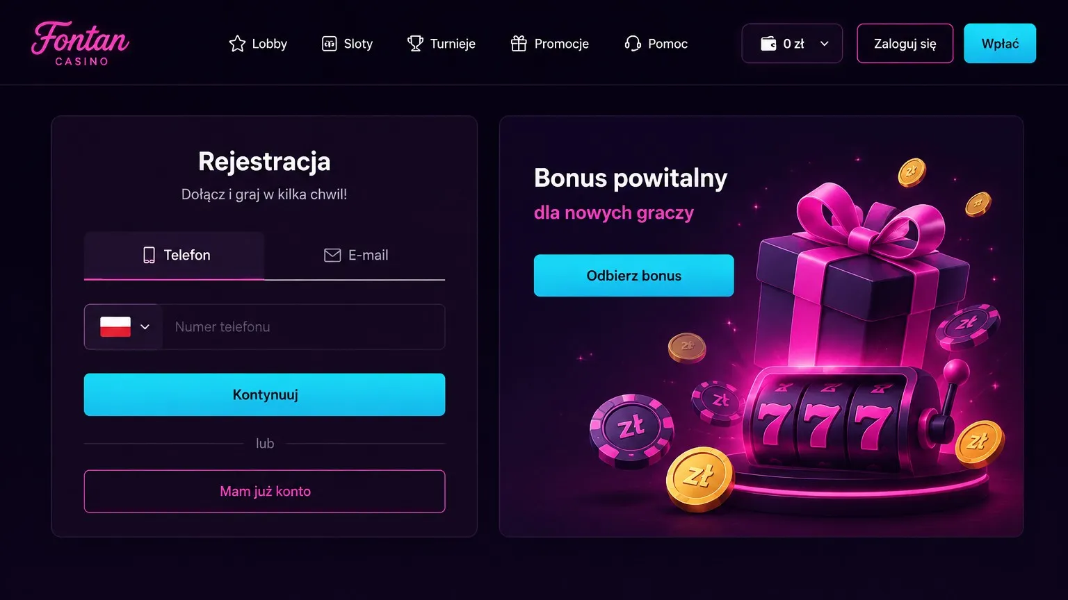 Fontan Casino PL logowanie krok po kroku — Fontan Casino login