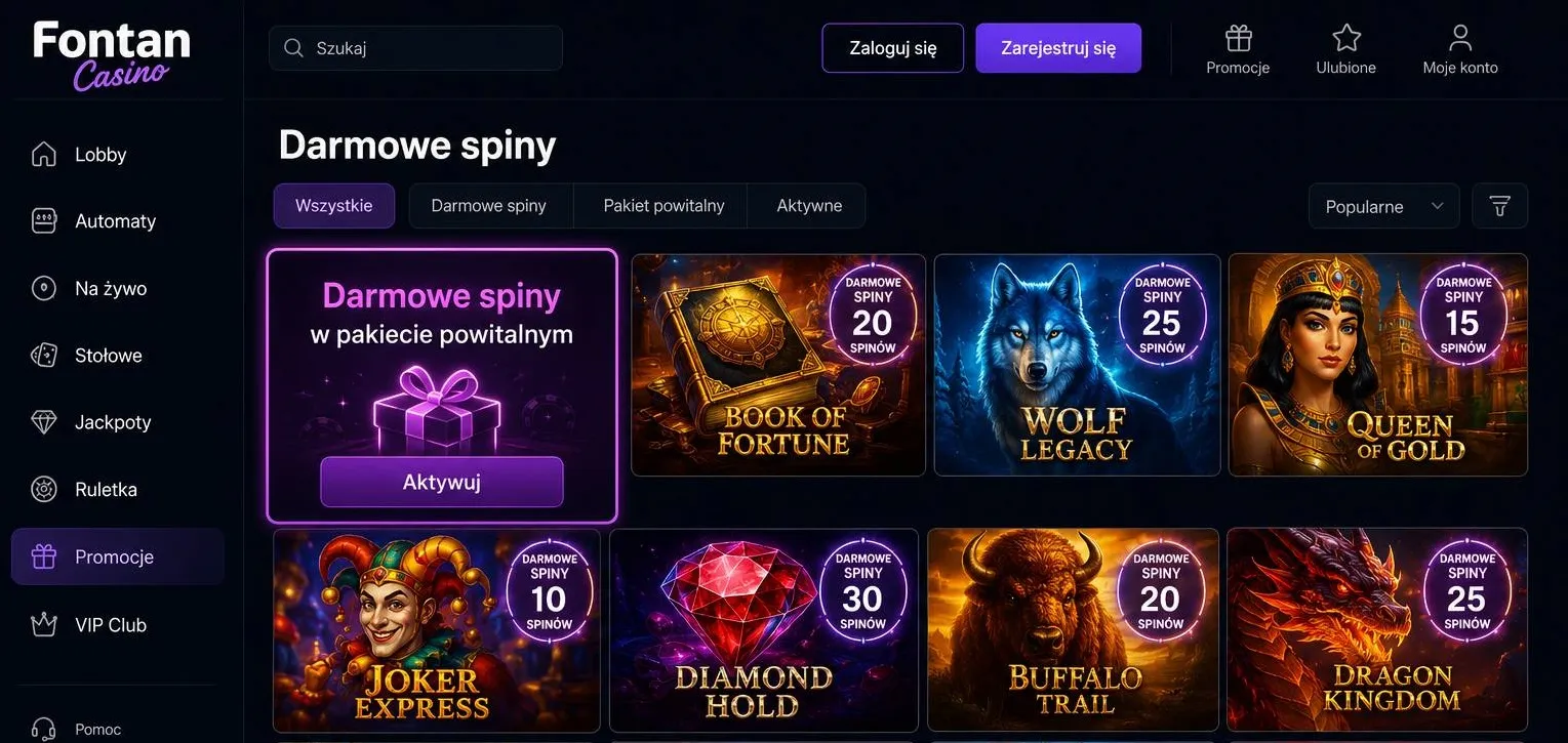 Bonus za rejestrację w Fontan Casino — Fontan Casino no deposit bonus