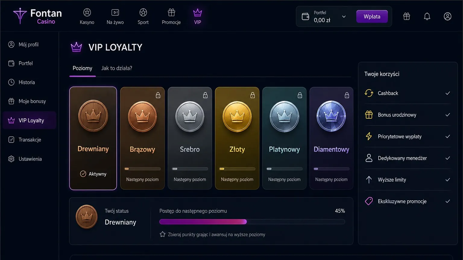 Regularne promocje i program VIP Fontan Casino — Fontan Casino no deposit bonus